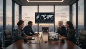 Family office team planning diverse investments