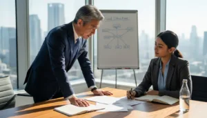 Family office advisors reviewing fund structure papers