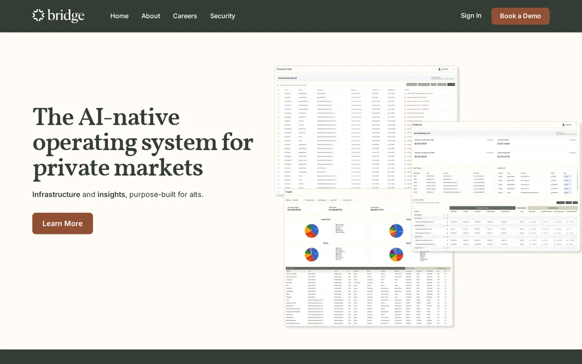 Bridge website homepage, October 2026