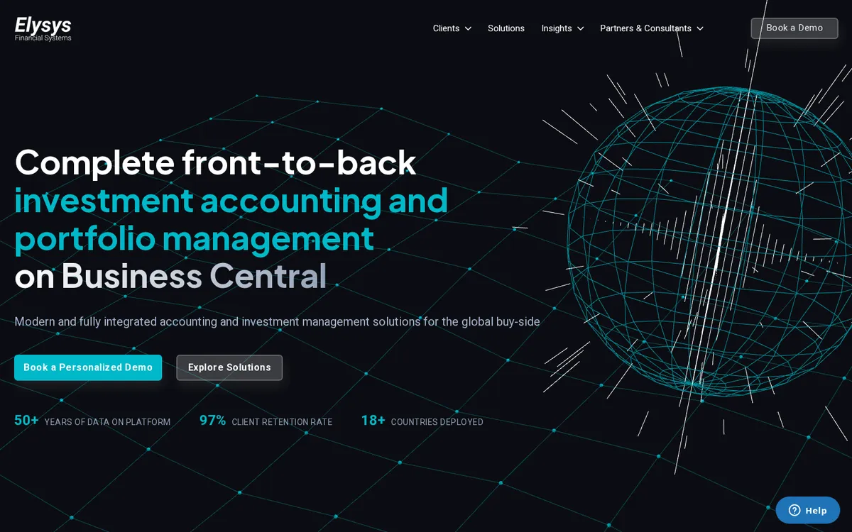 Elysys website homepage, October 2026
