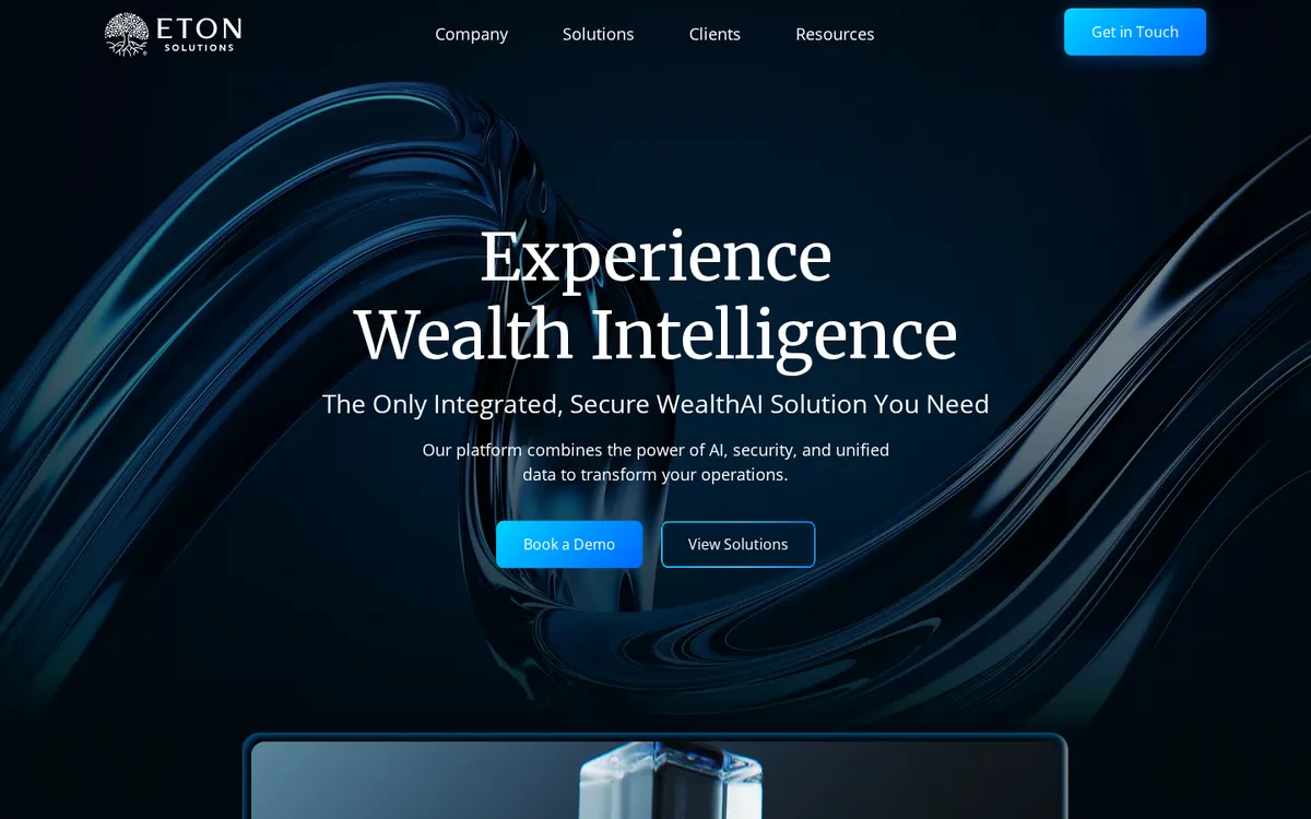 Eton Solutions (AtlasFive) website homepage, October 2026