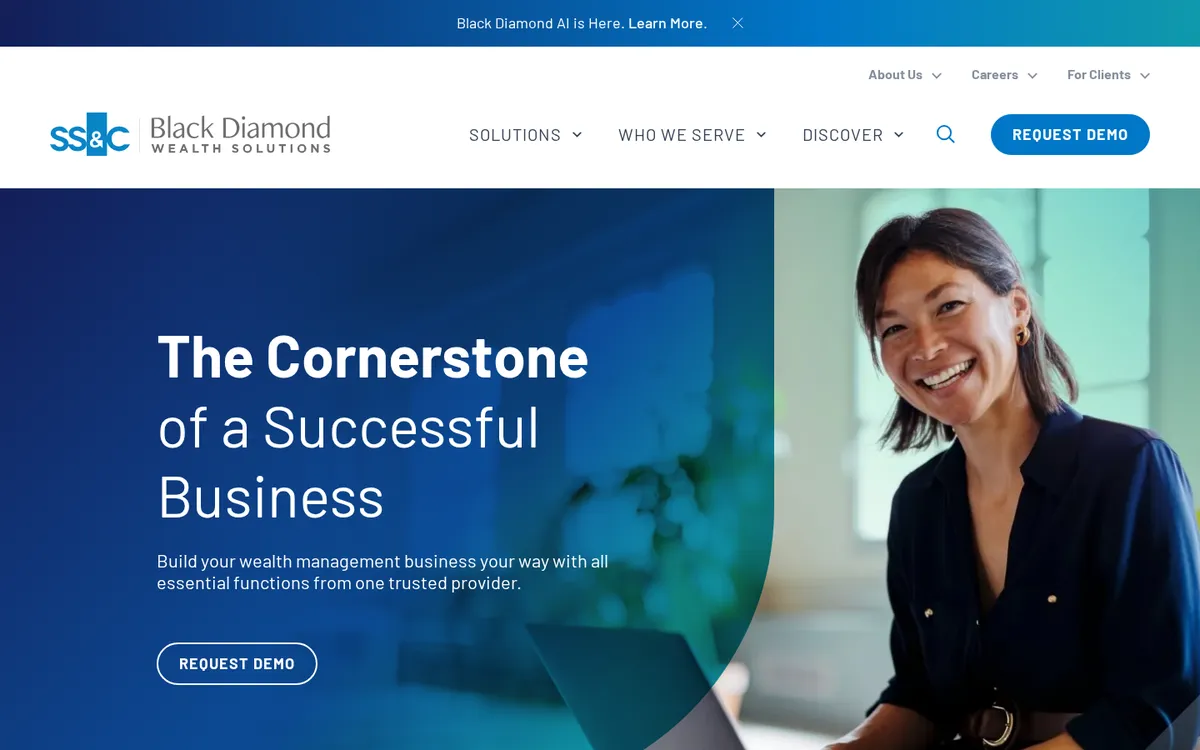 SS&C Black Diamond website homepage, October 2026