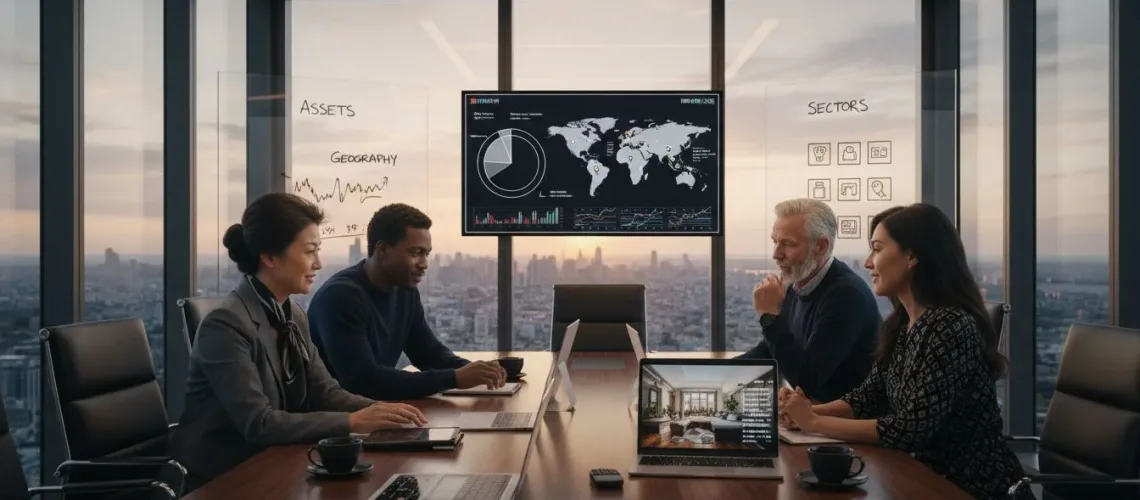 Family office team planning diverse investments