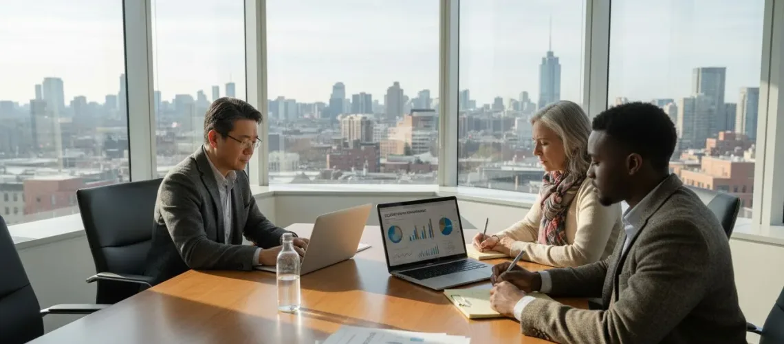 Family office meeting about investment strategy